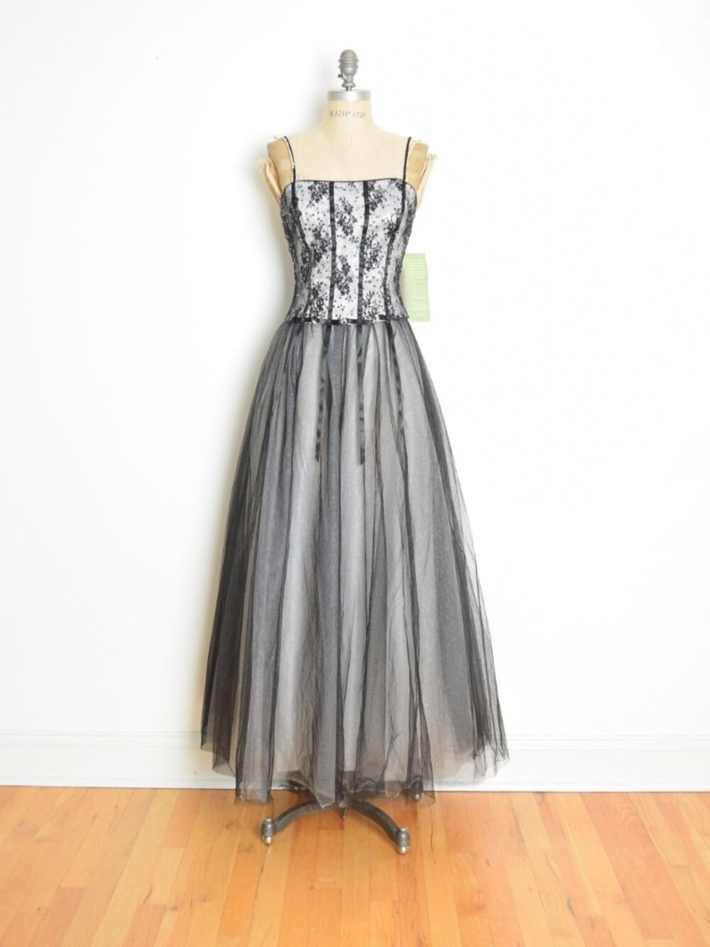 vintage Y2K prom dress Dave & Johnny corset lace up two piece whimsigoth gown S